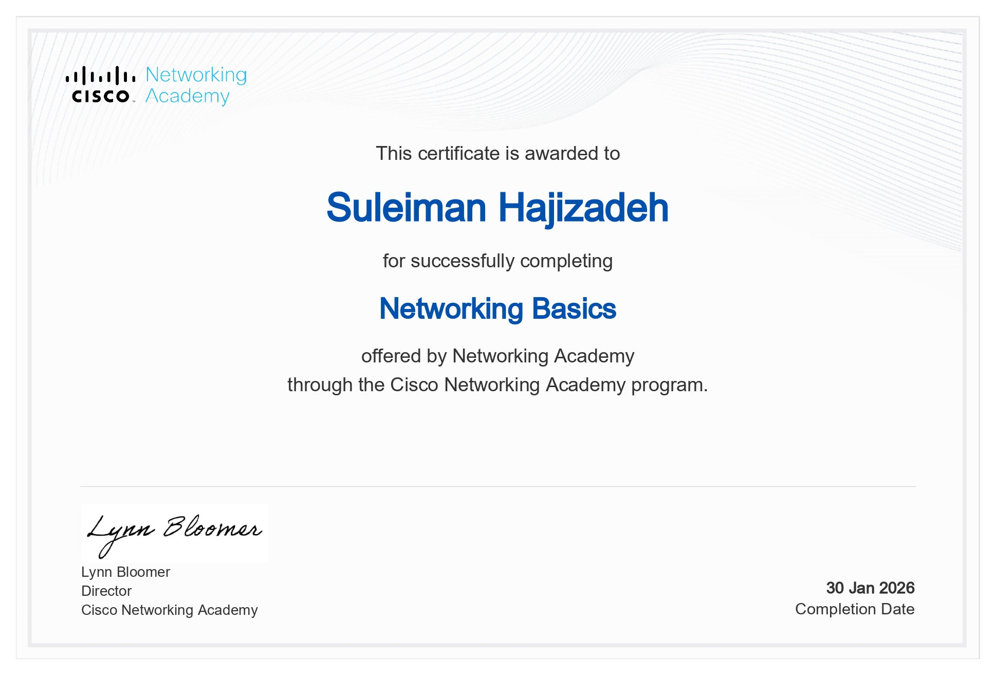 Cisco Networking Basics of Certificate